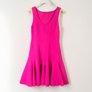 Derek Lam 10 Crosby Sleeveless Flare Ponte Mini Dress Rose Pink Approx. Small